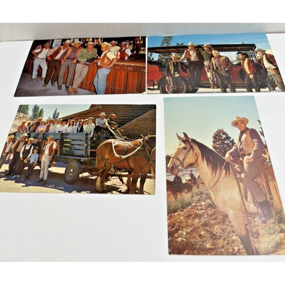 Vintage Ponderosa Ranch of‎ "BONANZA" TV fame Postcards x 5
